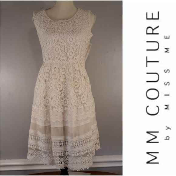 MM Couture Dresses & Skirts - MM Couture by Miss Me Sleeveless Lace Dress-Sz XS